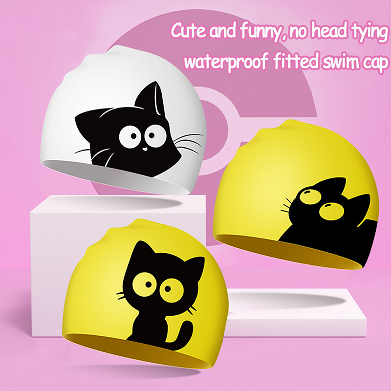 Cute Cat Swimming Cap For Long - огляд і ціна Aquatic Sports Cap